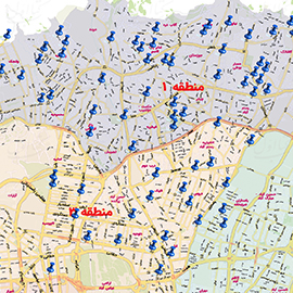 نقشه منطقه 1 تهران